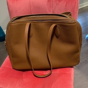 Elegant Brown Leather Tote Bag